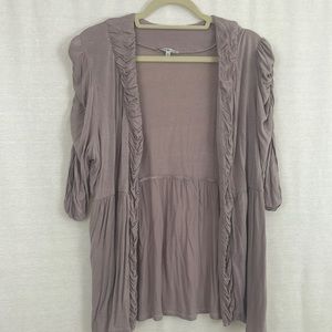 Dusty purple ruffle cardigan